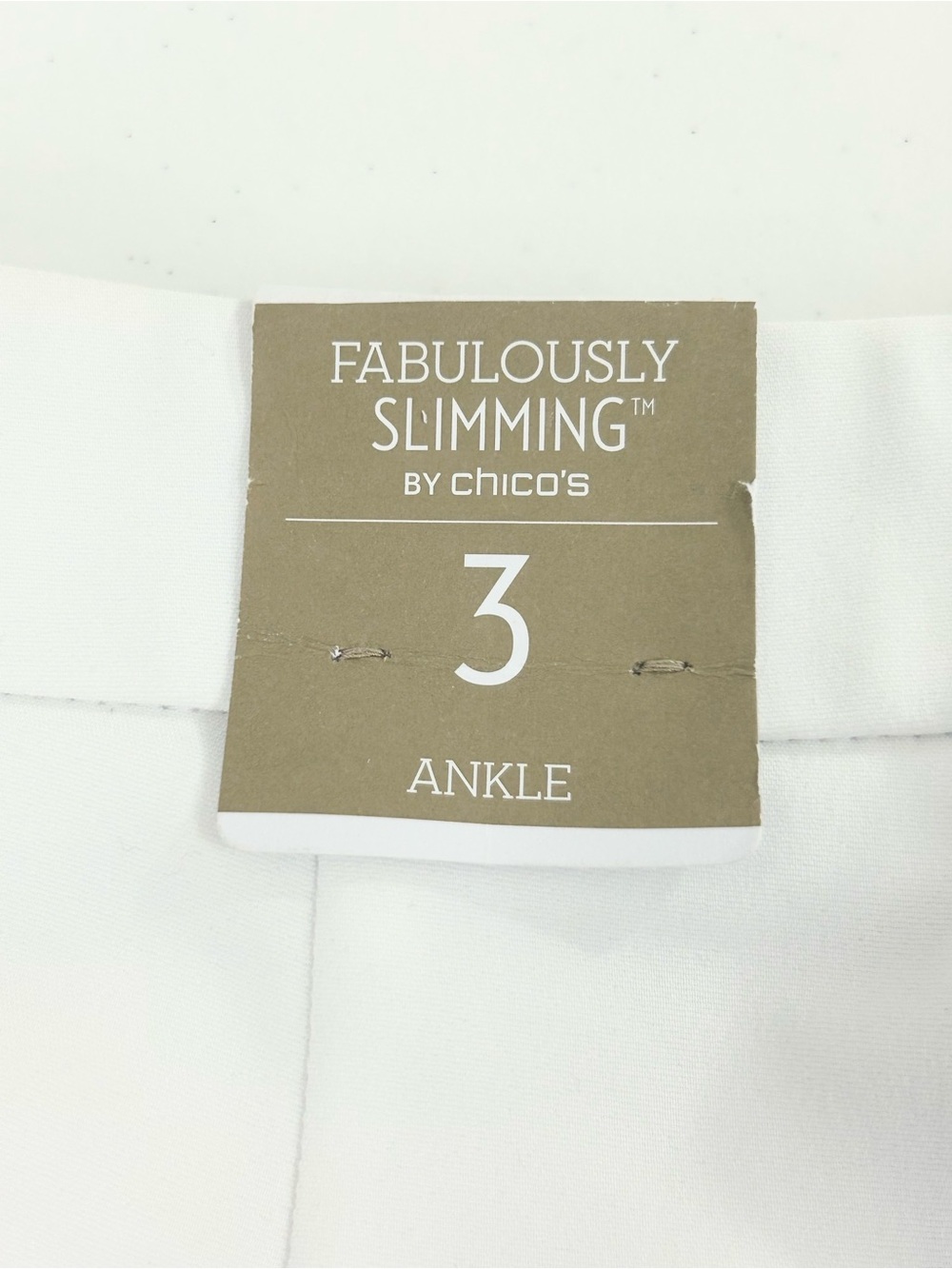 Chico’s Fabulously Slimming Darcy Optic White Ankle Pants Size 3 or US 16 - Picture 8 of 12